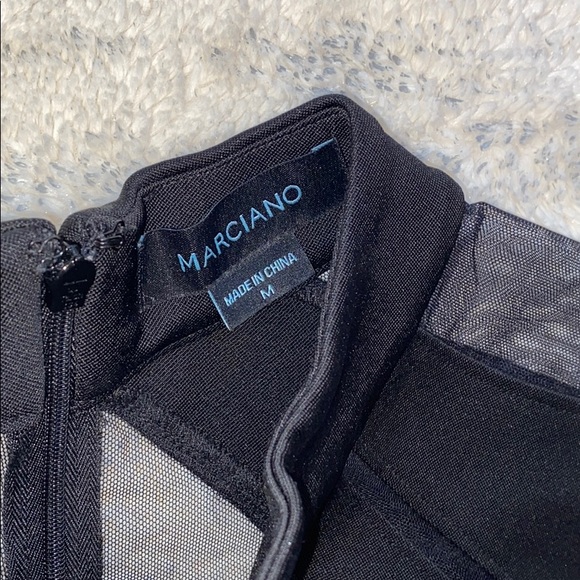 Marciano High Neck Long Sleeve Mesh Body Con Dress - Picture 4 of 7